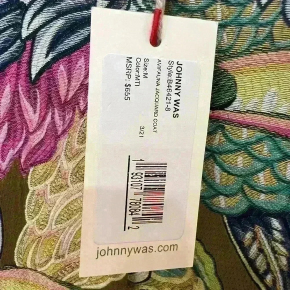 NWT Johnny Was Avifauna Jacquard Coat Size M - Picture 5 of 6